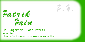 patrik hain business card